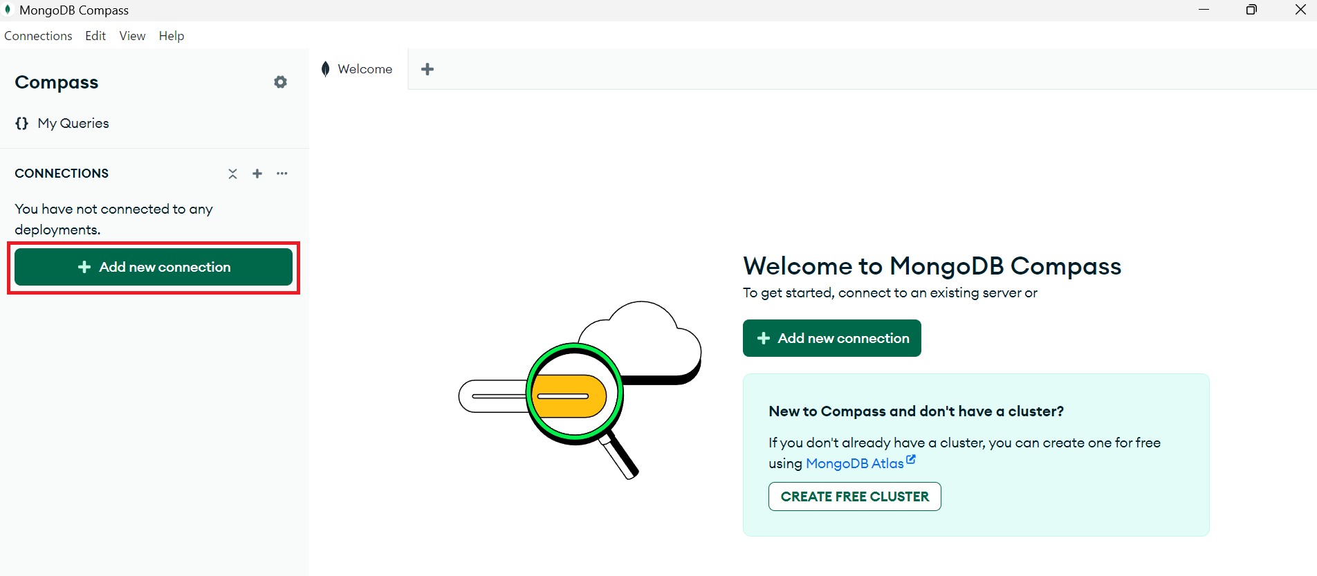 MongoDB Compass add new connextion選択画面