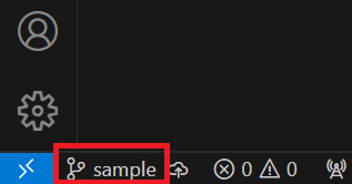 VSCodeのsampleブランチ画面